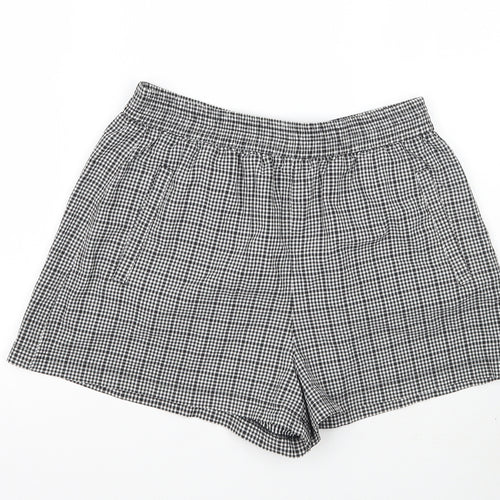 H&M Womens White Check  Mom Shorts