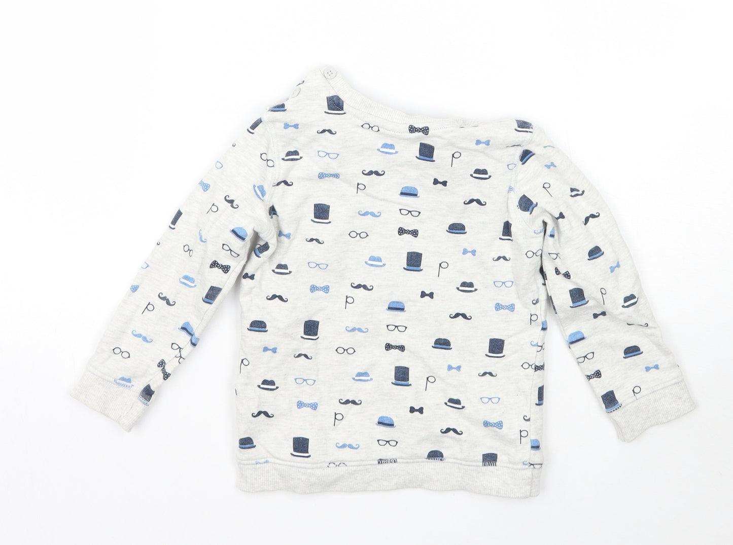 F&F Boys Grey Geometric  Pullover Jumper Size 12-18 Months