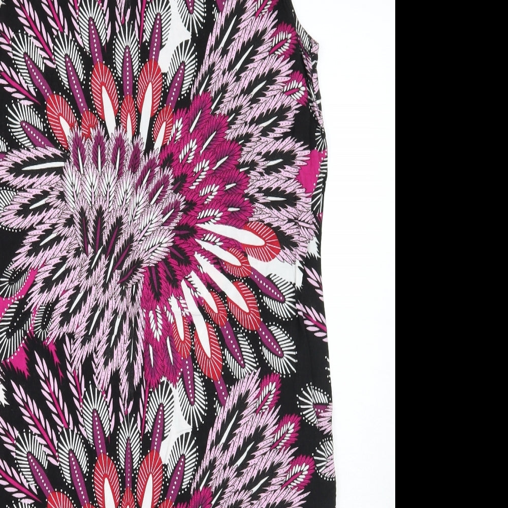 M&Co Womens Black Floral  A-Line  Size 12