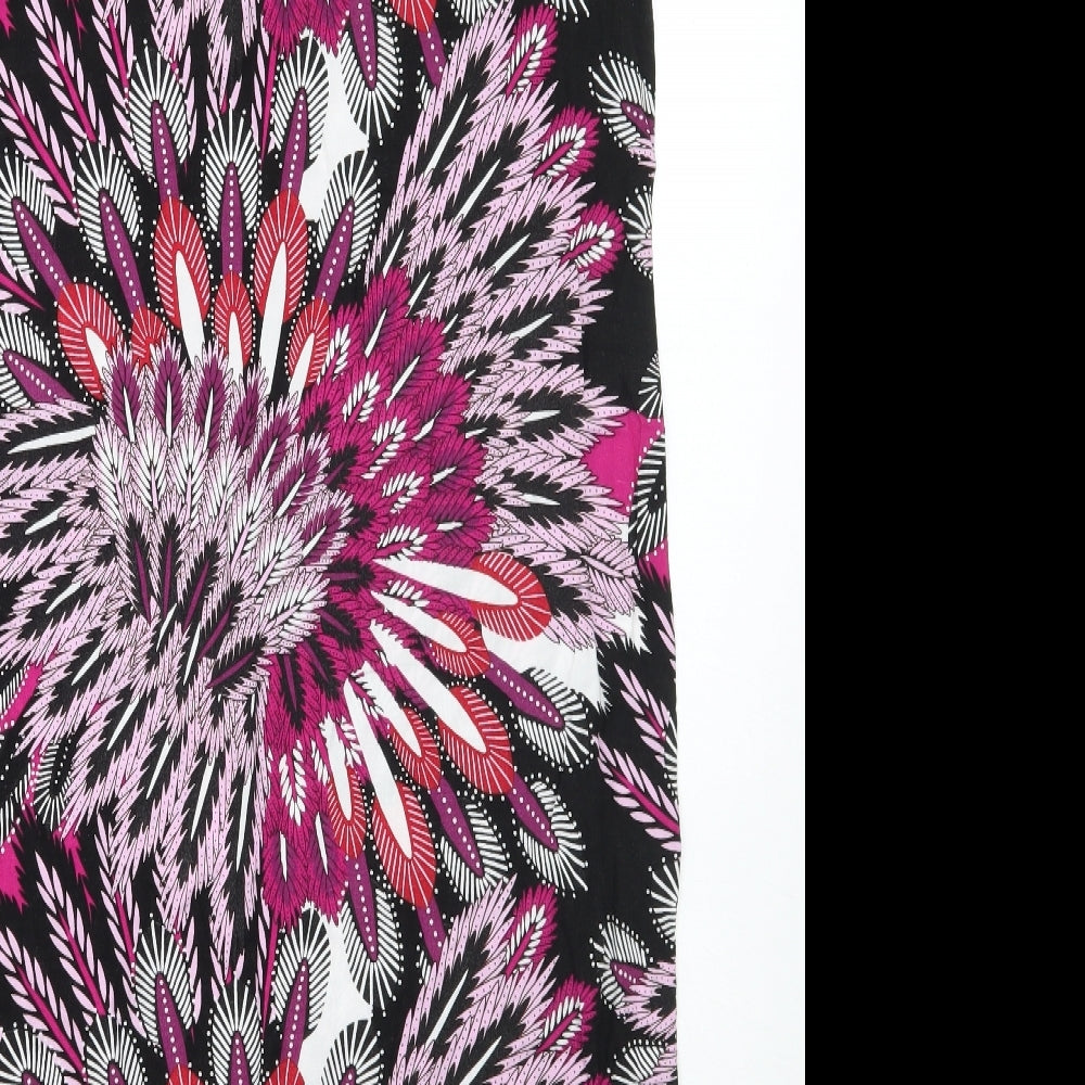 M&Co Womens Black Floral  A-Line  Size 12