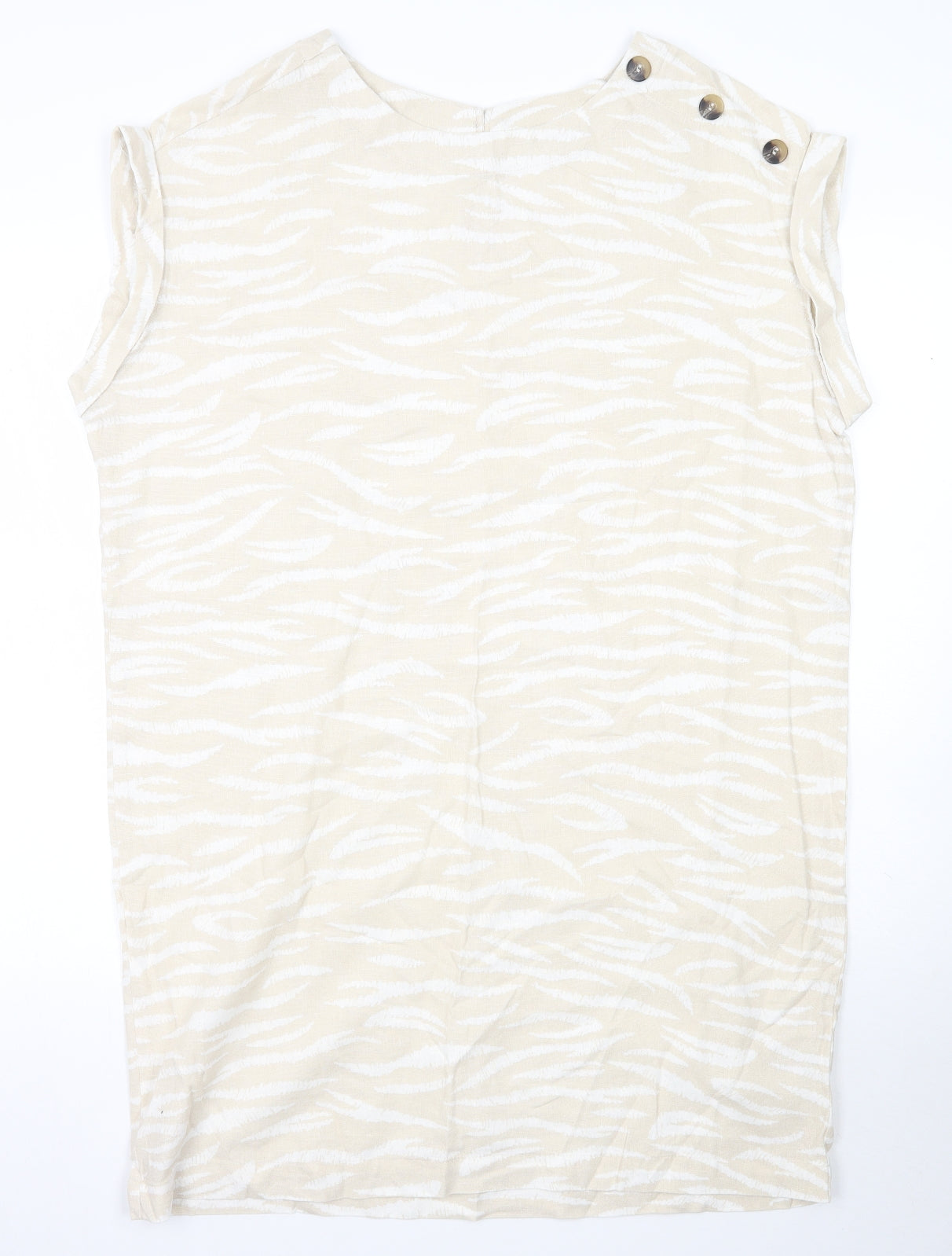 Peacocks Womens Beige Animal Print  A-Line  Size 12