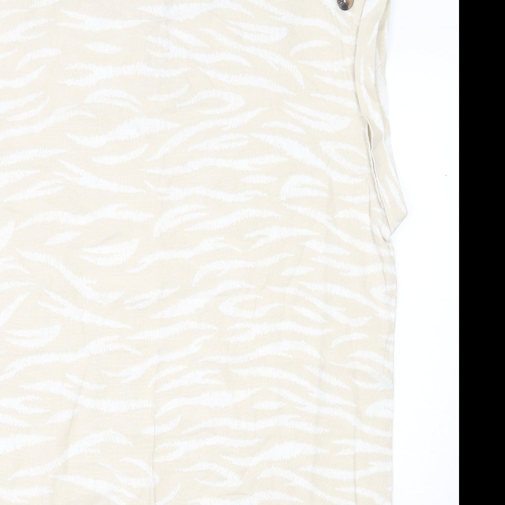 Peacocks Womens Beige Animal Print  A-Line  Size 12