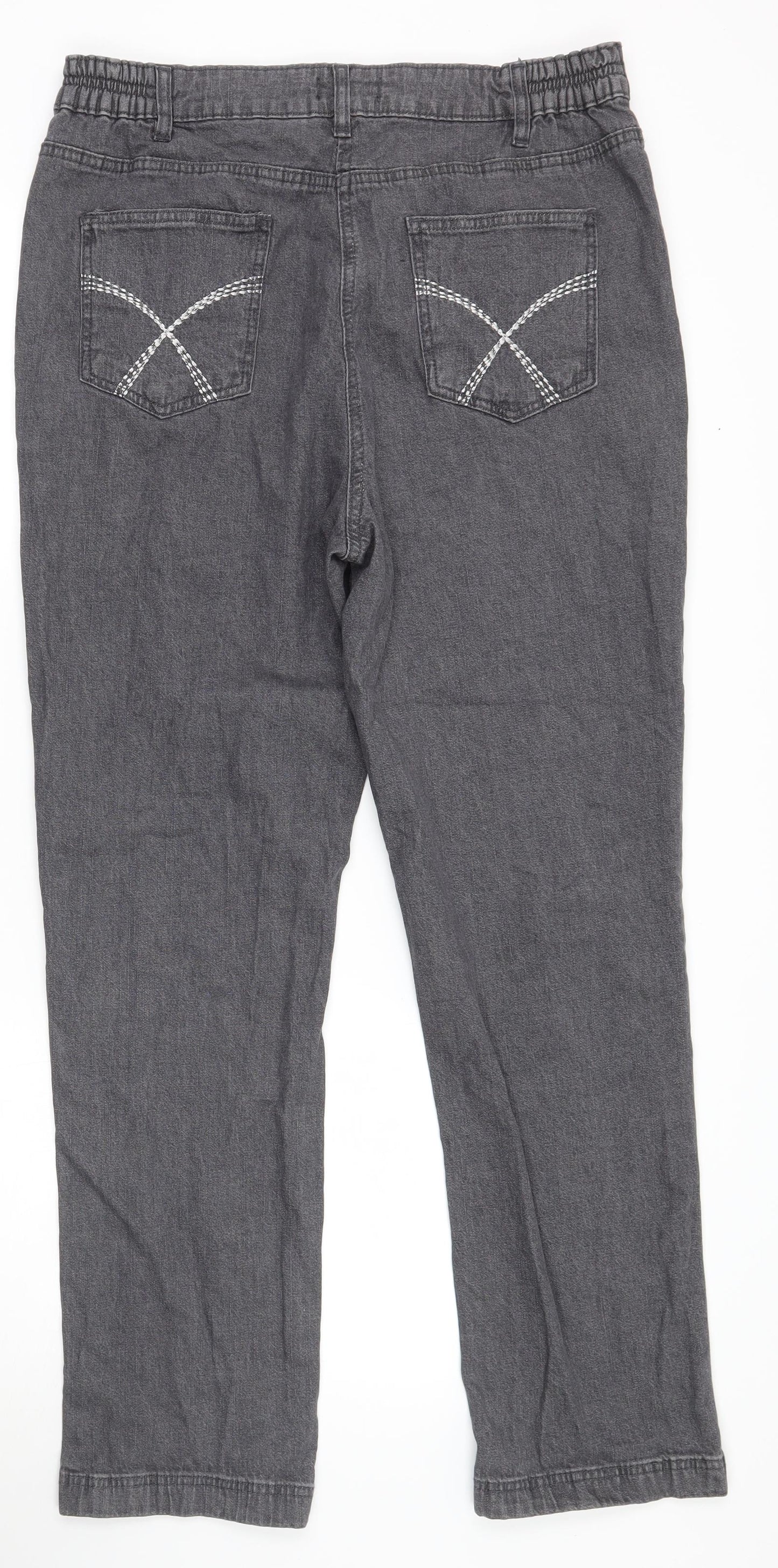julipa Womens Grey   Straight Jeans Size 14 L30 in