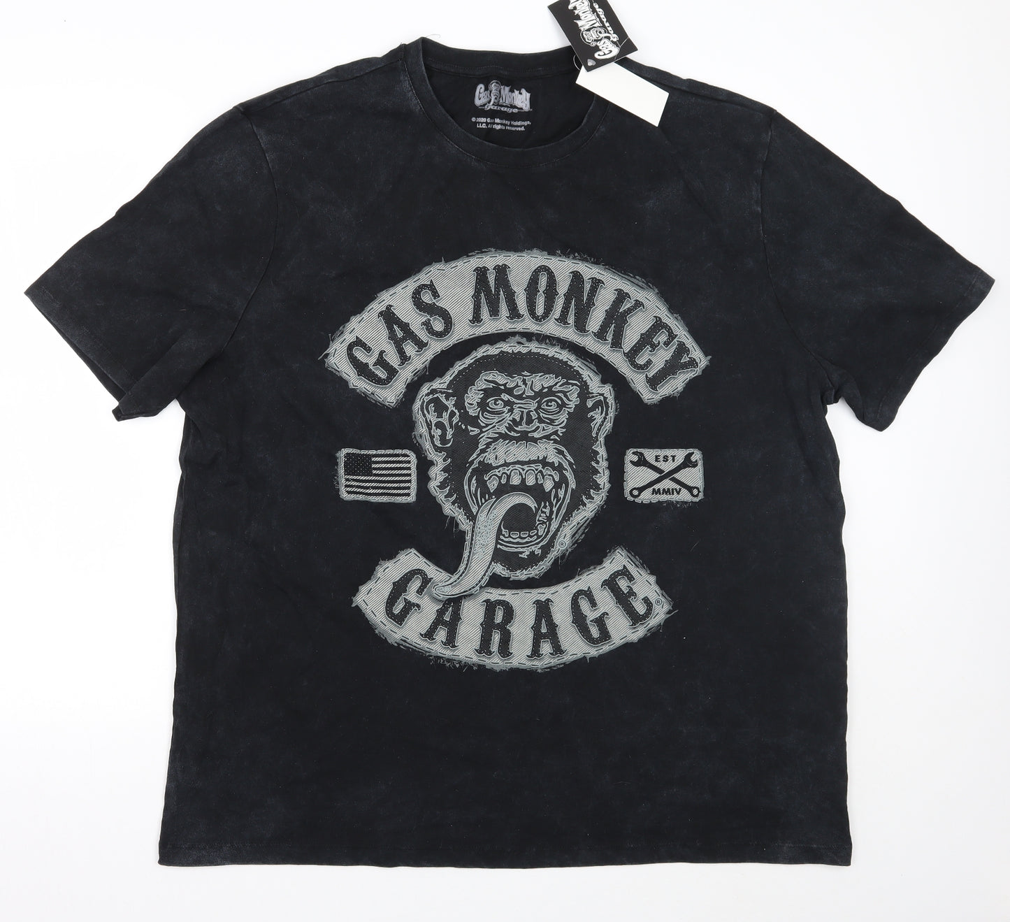 Gas Monkey Garage Mens Black Geometric   T-Shirt Size 2XL