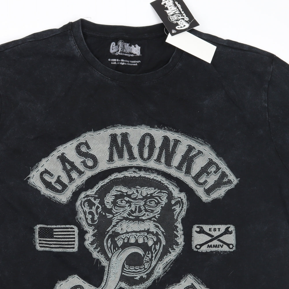 Gas Monkey Garage Mens Black Geometric   T-Shirt Size 2XL