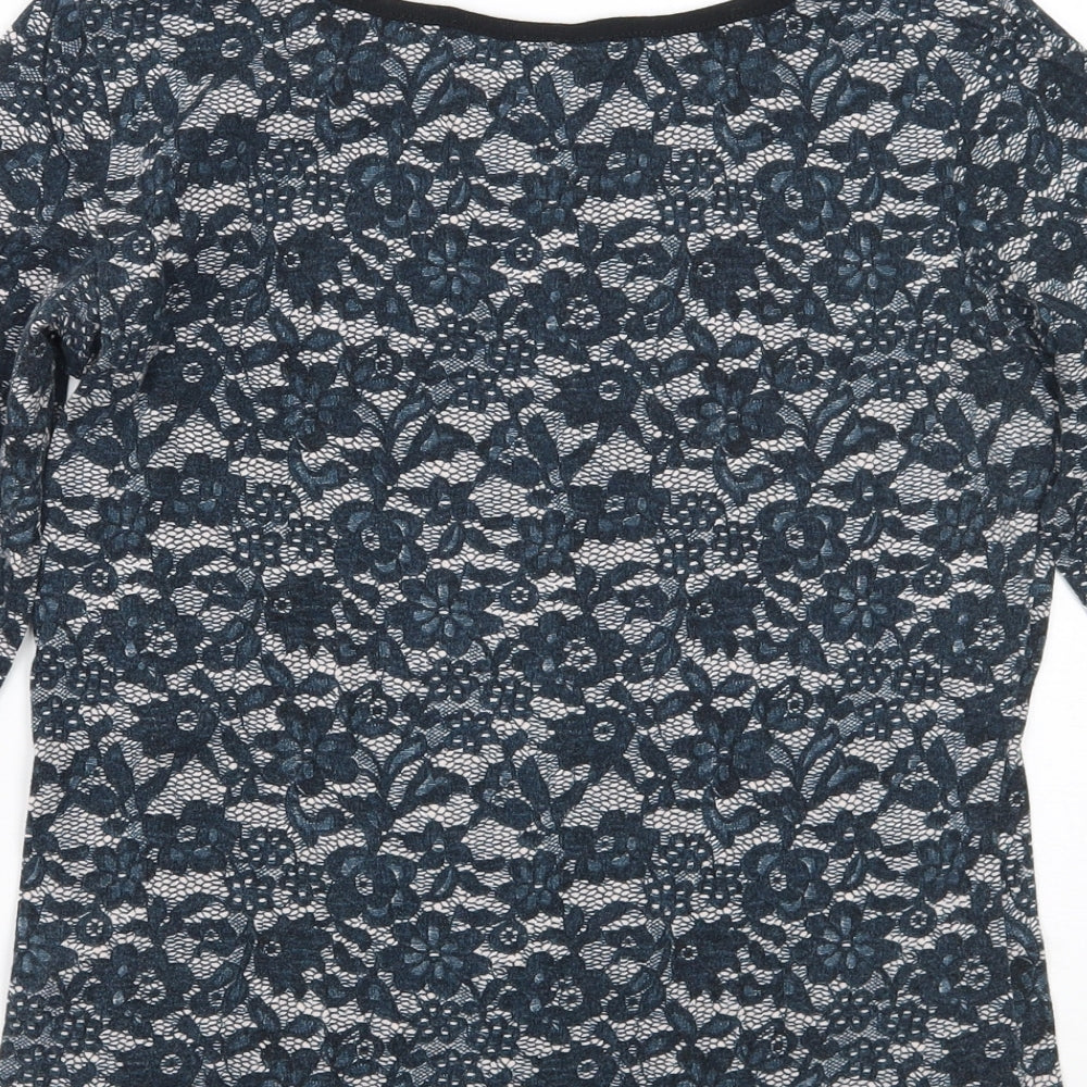 Dorothy Perkins Womens Green Floral  Basic T-Shirt Size 8