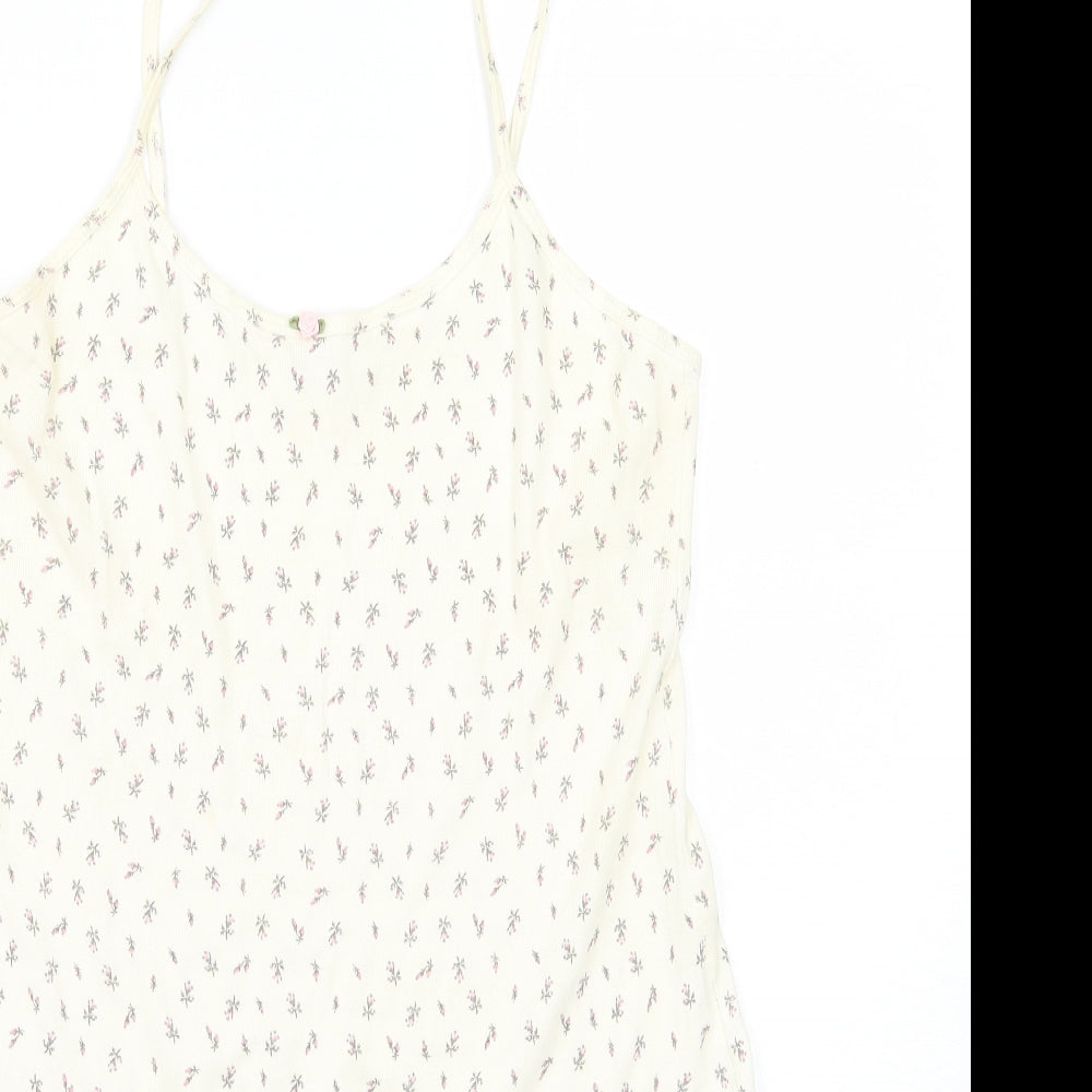 Secrets Womens Beige Floral  Basic Tank Size 14
