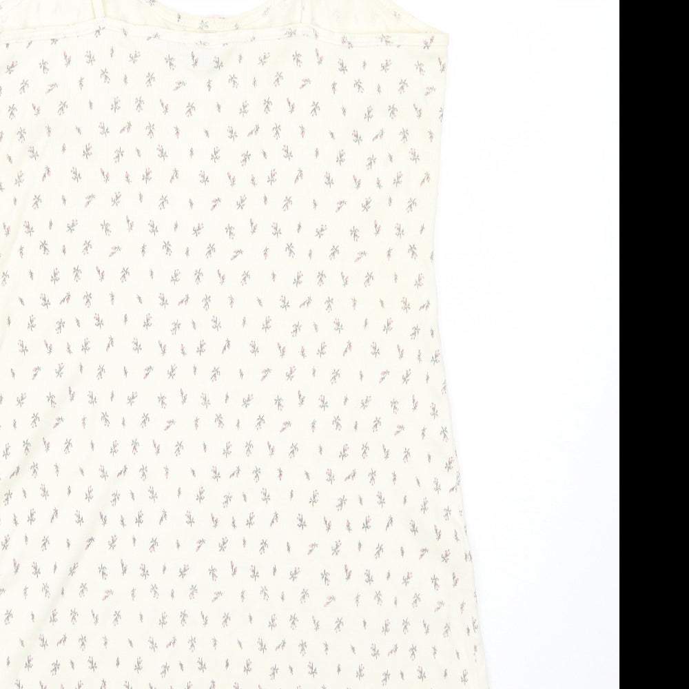 Secrets Womens Beige Floral  Basic Tank Size 14