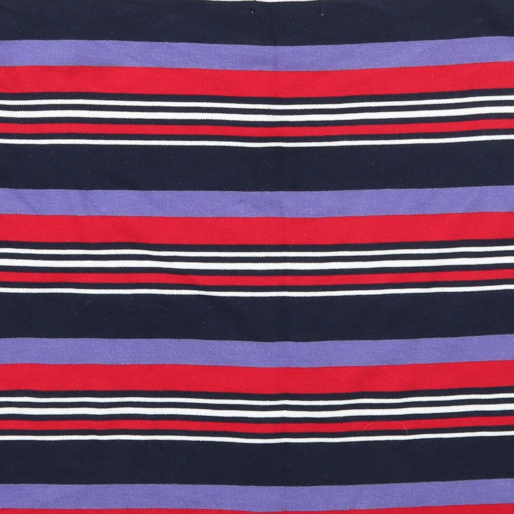 Damert Womens Blue Striped  Basic T-Shirt Size 18