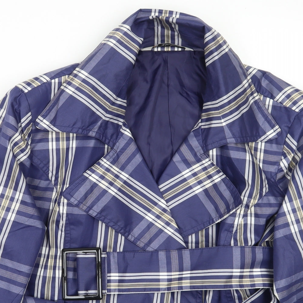 kaleiderscope Womens Blue Check  Jacket Coat Size 22