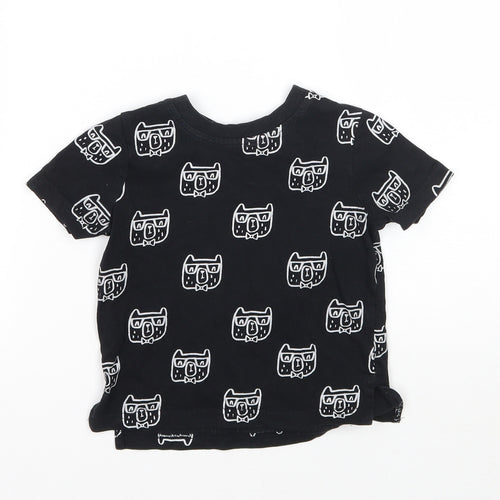 George Boys Black Geometric  Basic T-Shirt Size 2 Years