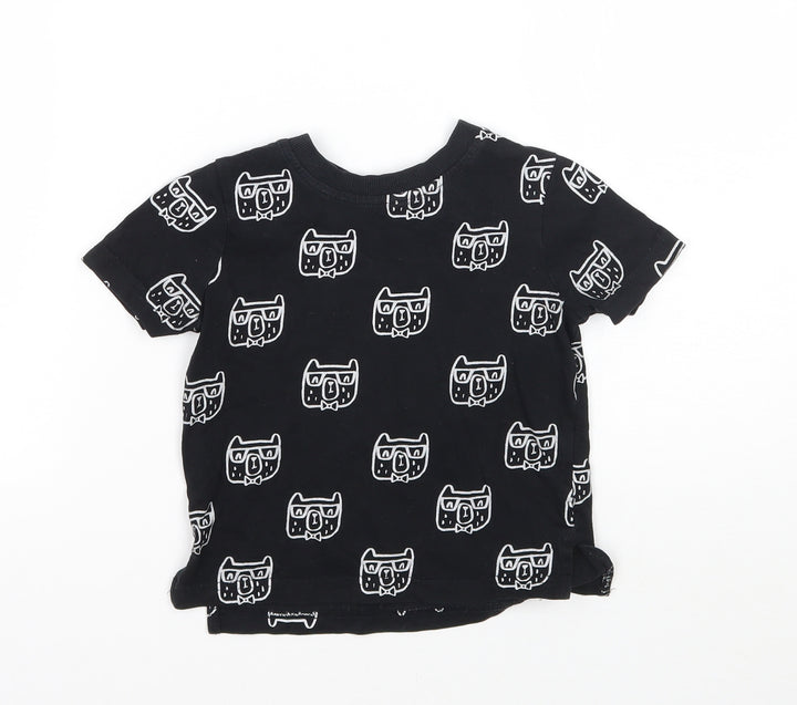 George Boys Black Geometric Basic T-Shirt Size 2 Years
