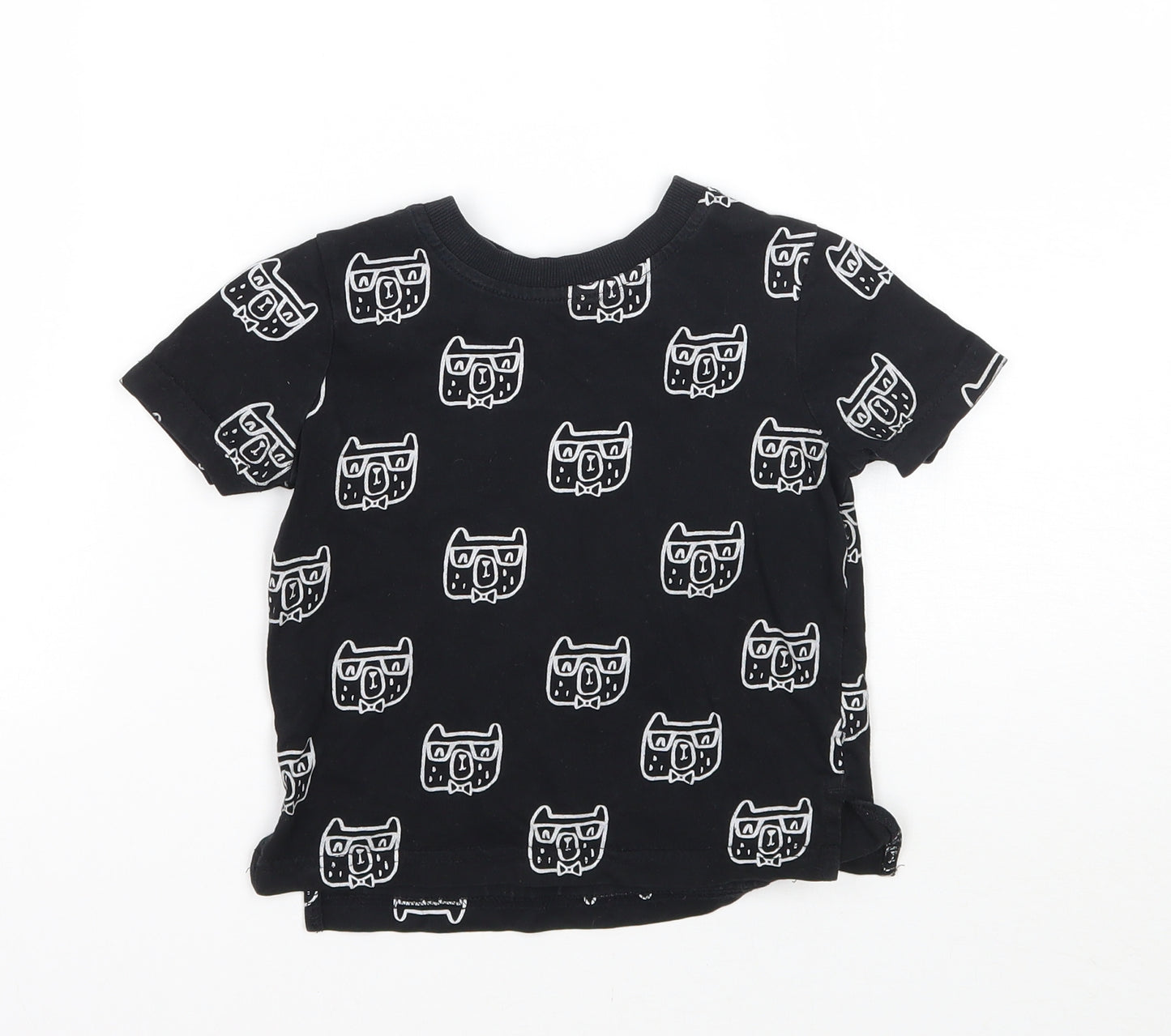 George Boys Black Geometric  Basic T-Shirt Size 2 Years
