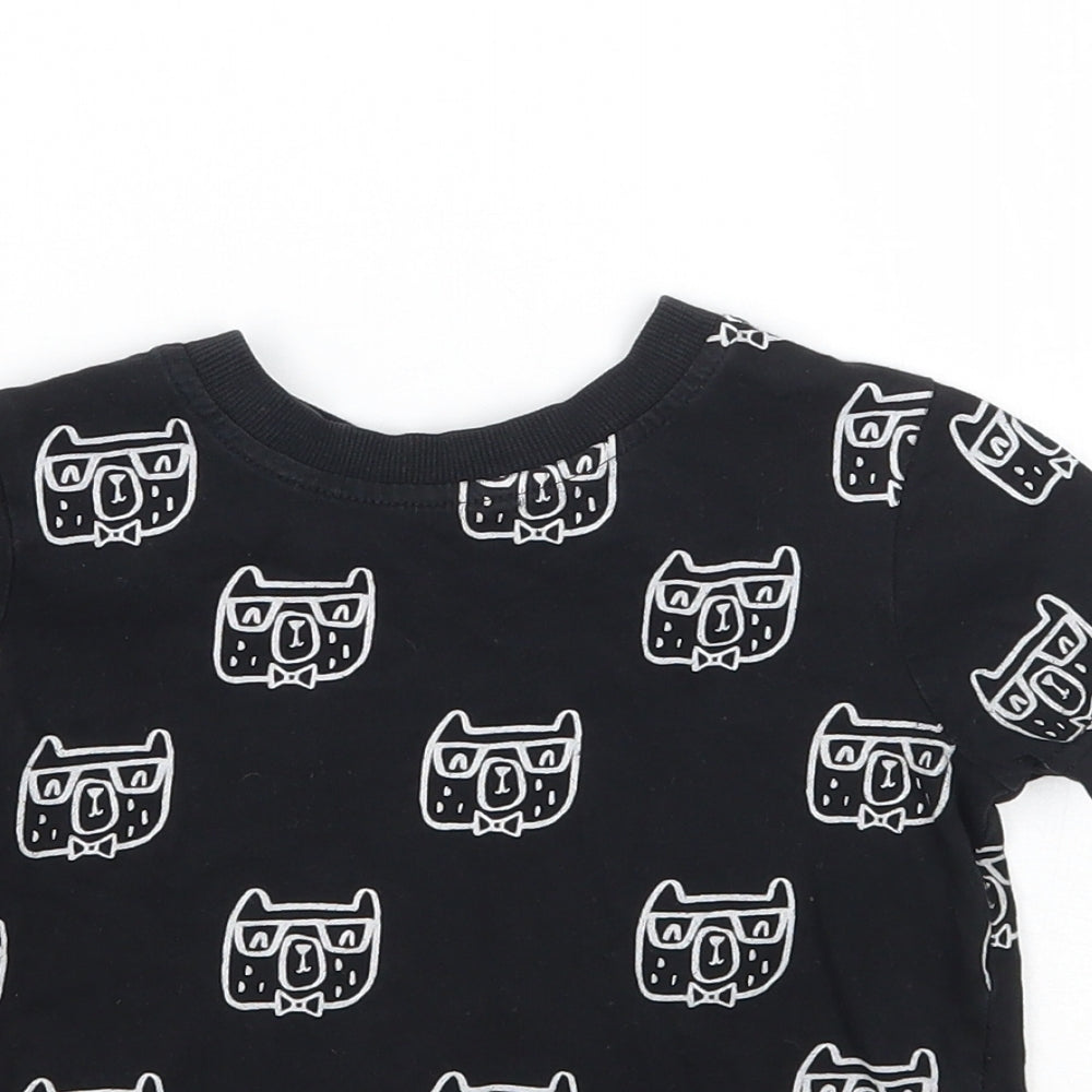 George Boys Black Geometric  Basic T-Shirt Size 2 Years