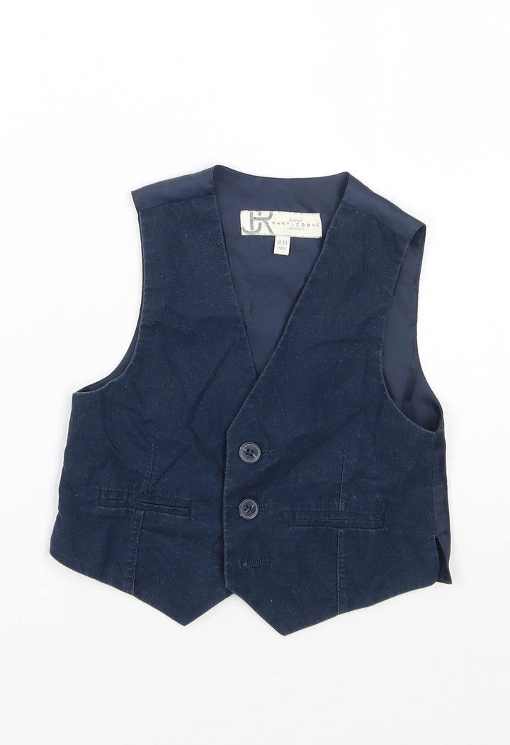 Marylebone Boys Blue   Jacket Waistcoat Size 18 Months