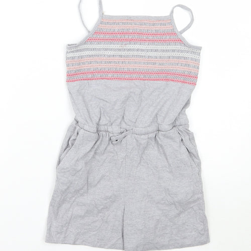 Nutmeg Girls Grey Geometric  Playsuit One-Piece Size 7-8 Years