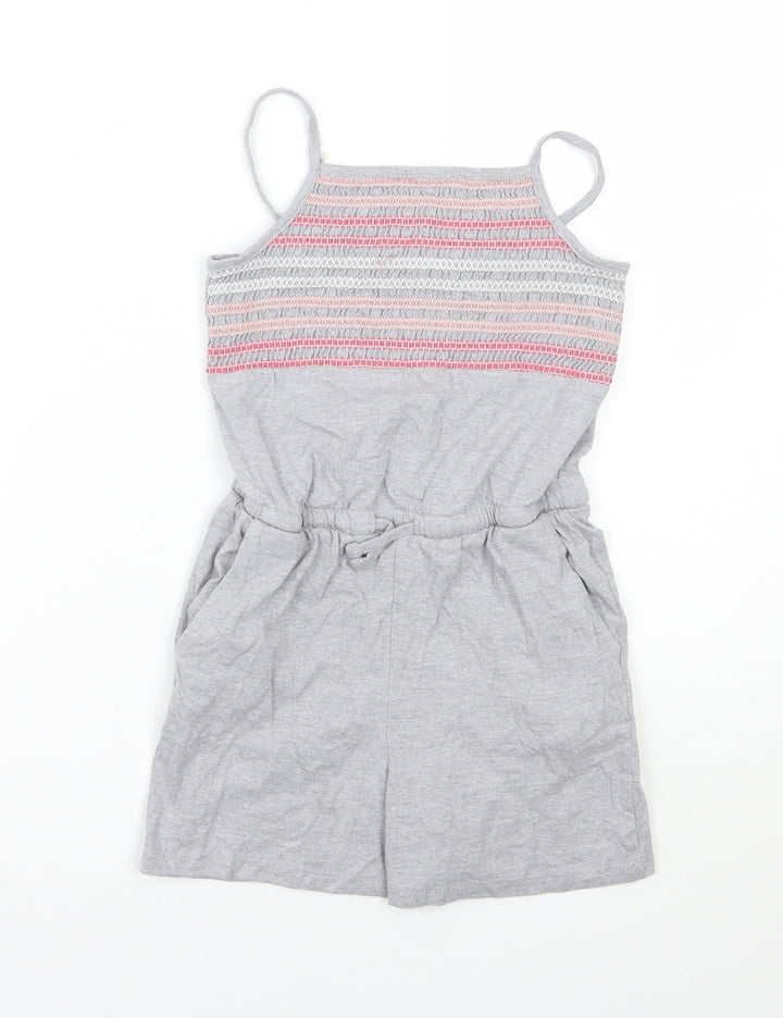 Nutmeg Girls Grey Geometric  Playsuit One-Piece Size 7-8 Years