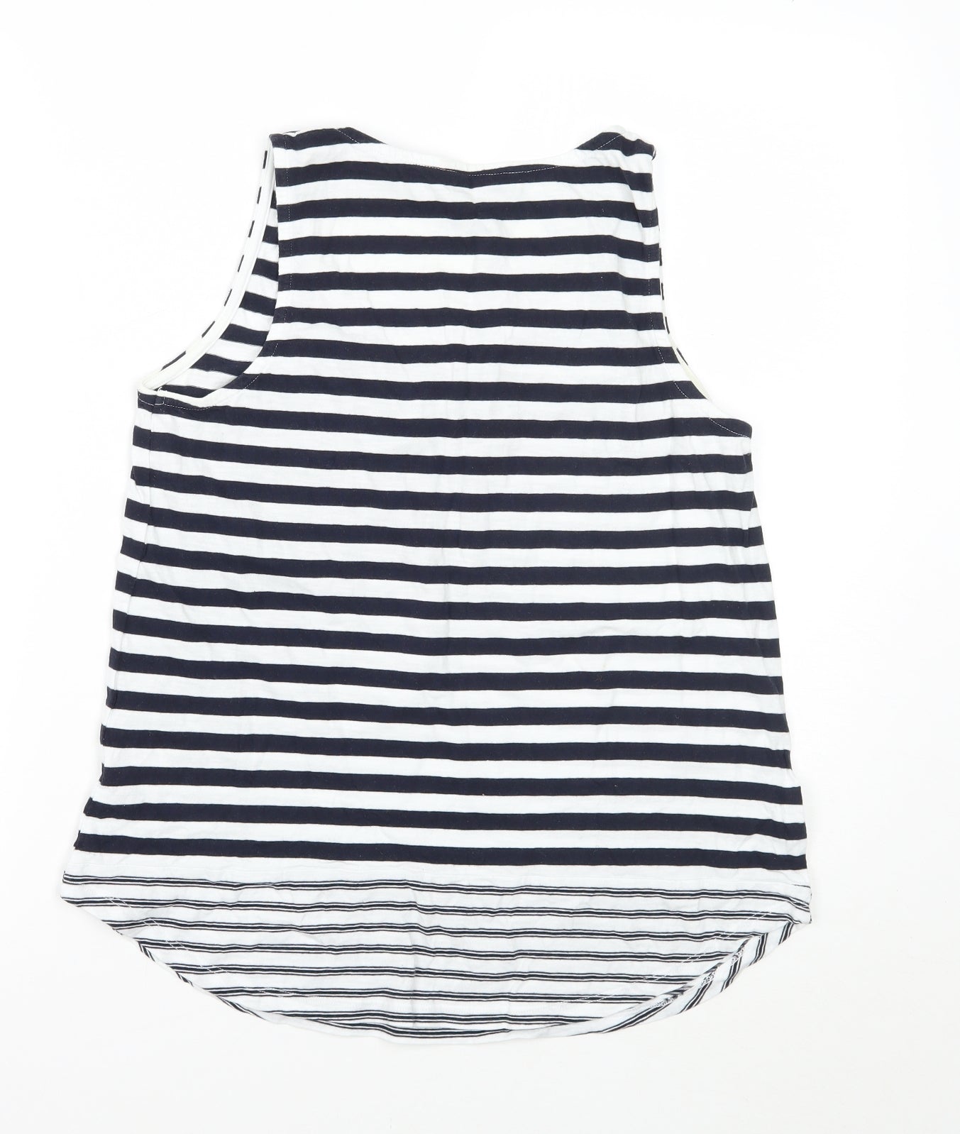TU Womens White Striped  Basic Tank Size 12