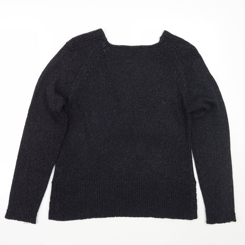 BASSINI Womens Blue   Pullover Jumper Size L