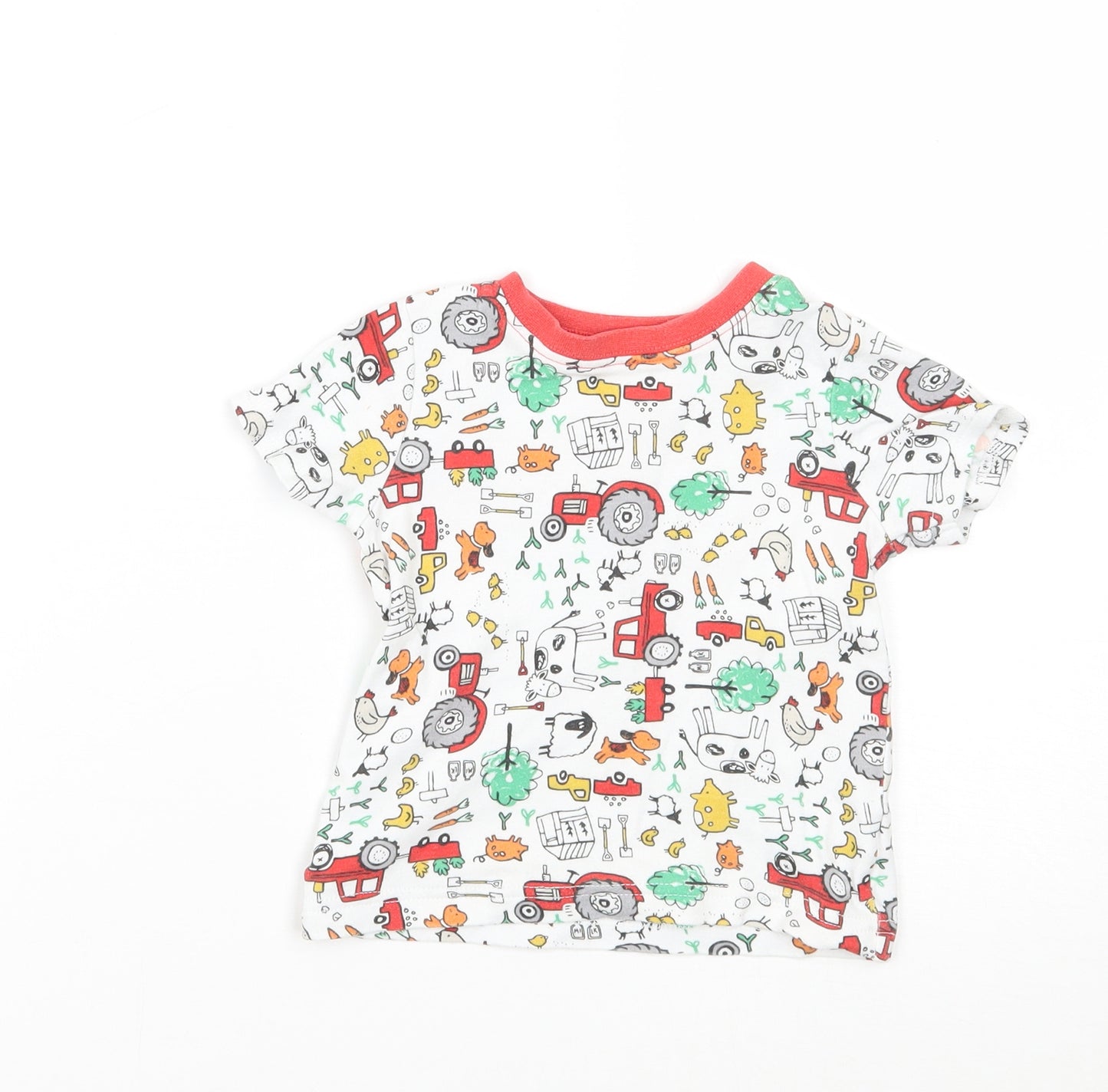 George Baby White Floral  Basic T-Shirt Size 9-12 Months