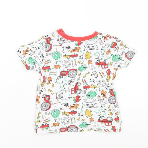 George Baby White Floral  Basic T-Shirt Size 9-12 Months