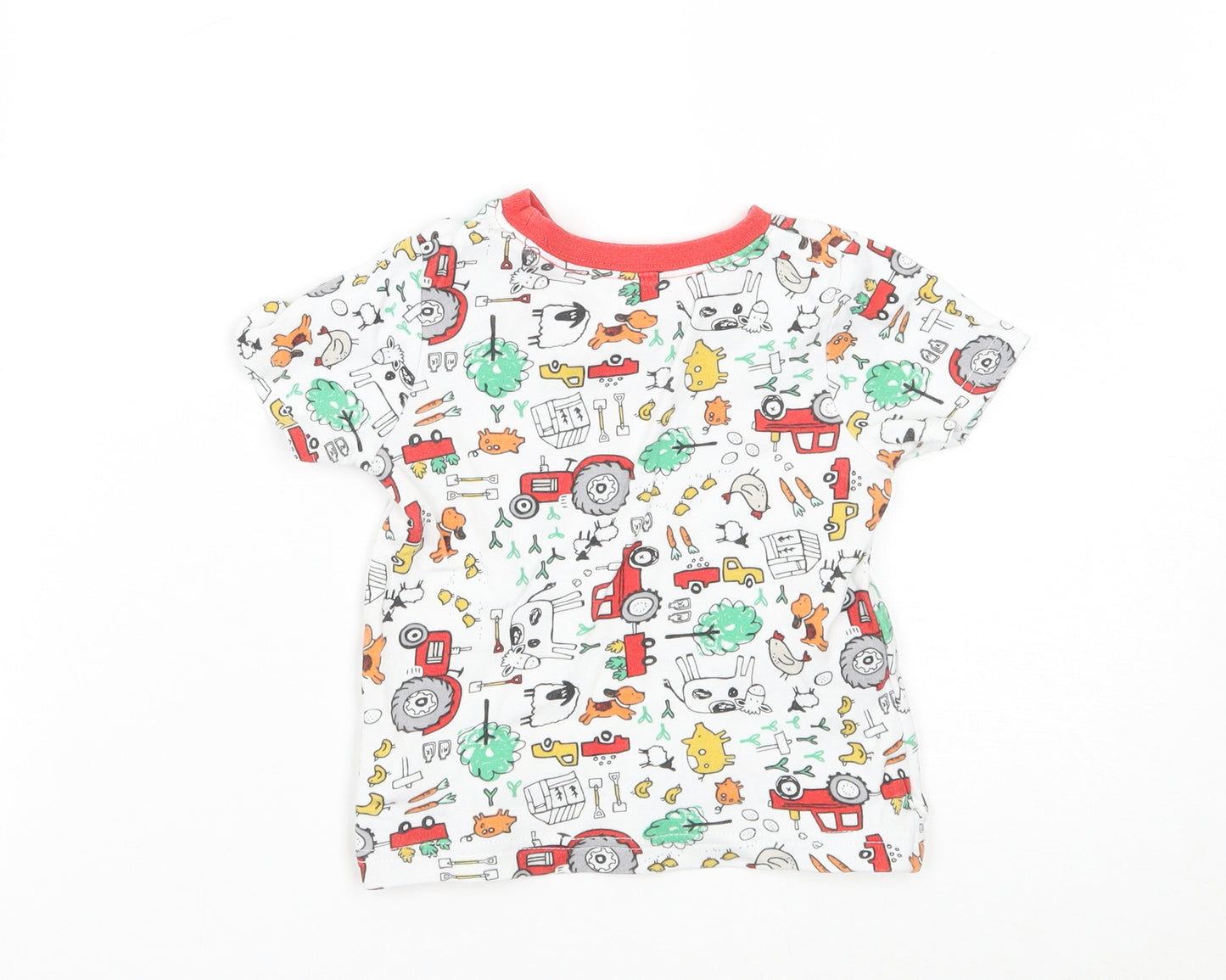 George Baby White Floral  Basic T-Shirt Size 9-12 Months