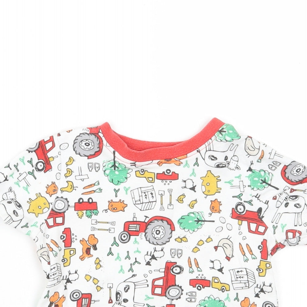 George Baby White Floral  Basic T-Shirt Size 9-12 Months