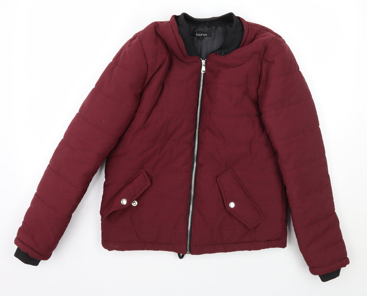 Boohoo Womens Purple   Jacket Coat Size S  - Maroon