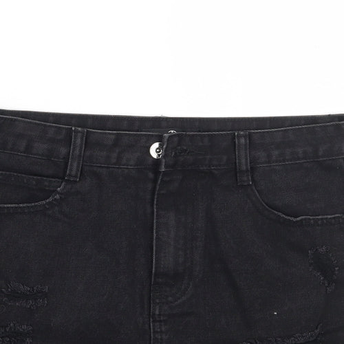 Missguided Womens Black  Rayon A-Line Skirt Size 10