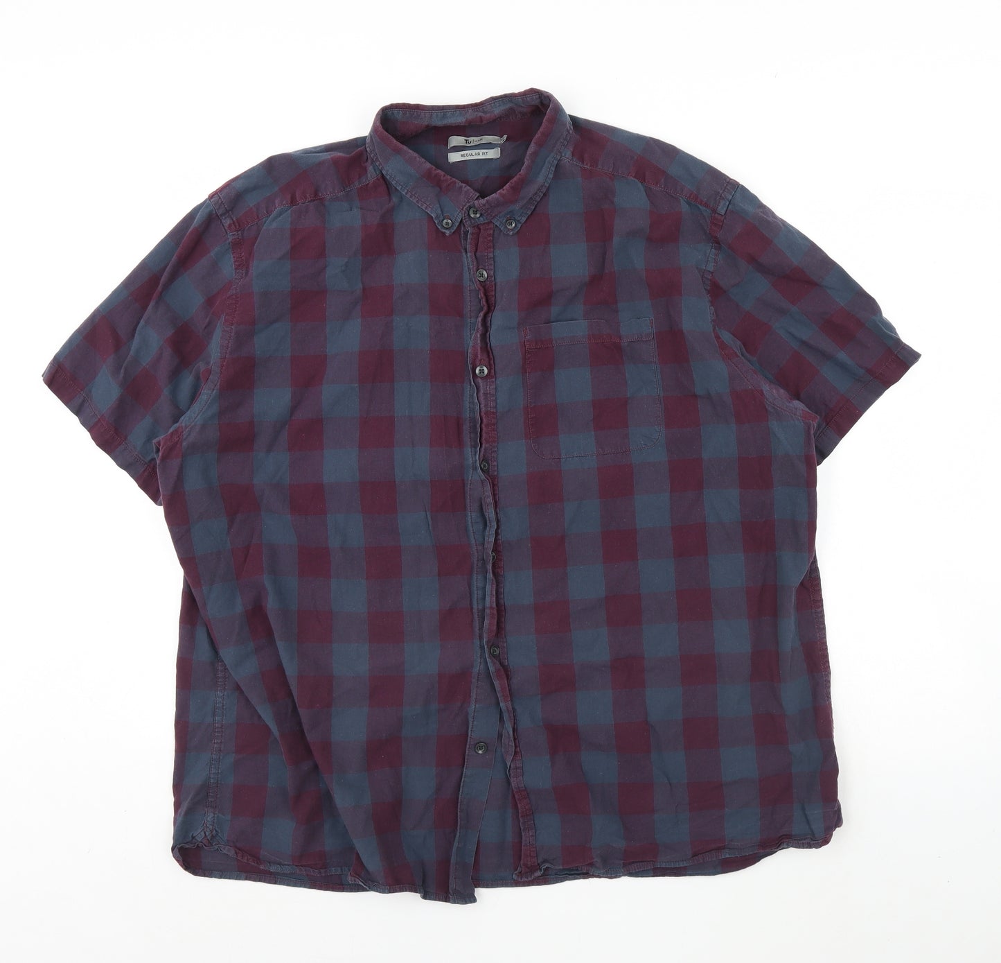 TU Mens Pink Check   Dress Shirt Size 2XL