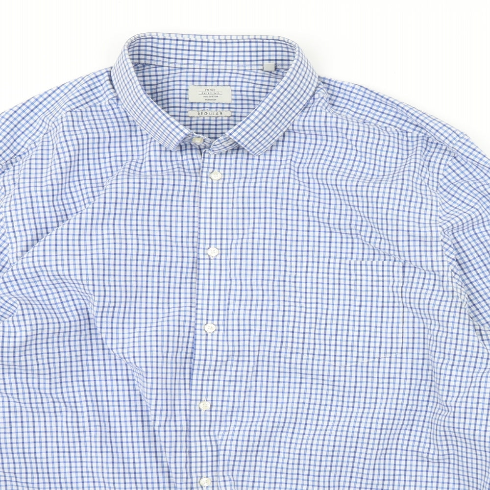 NEXT Mens Blue Check   Dress Shirt Size 19
