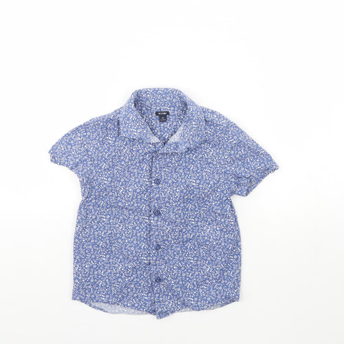 Kiabi Boys Blue Floral  Basic Button-Up Size 6 Years