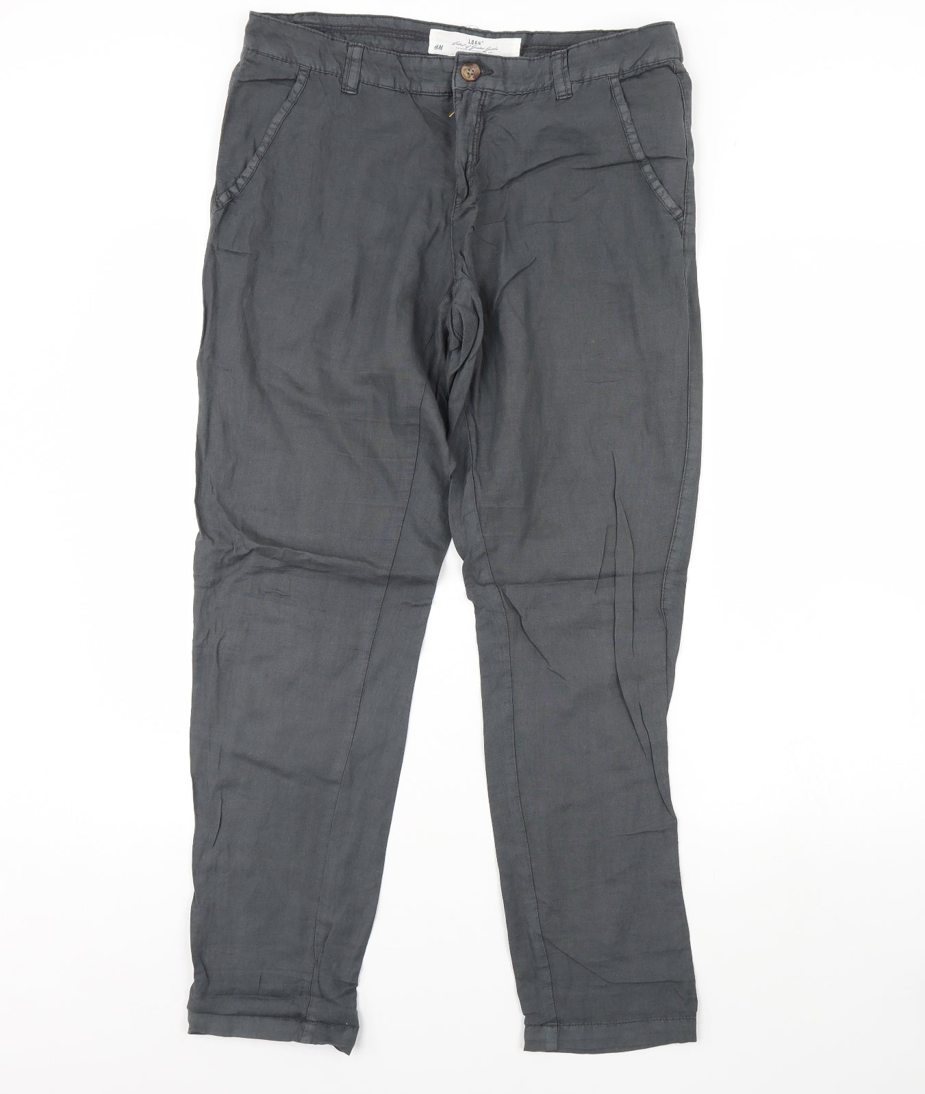 H&M Womens Grey   Trousers  Size 12 L28 in