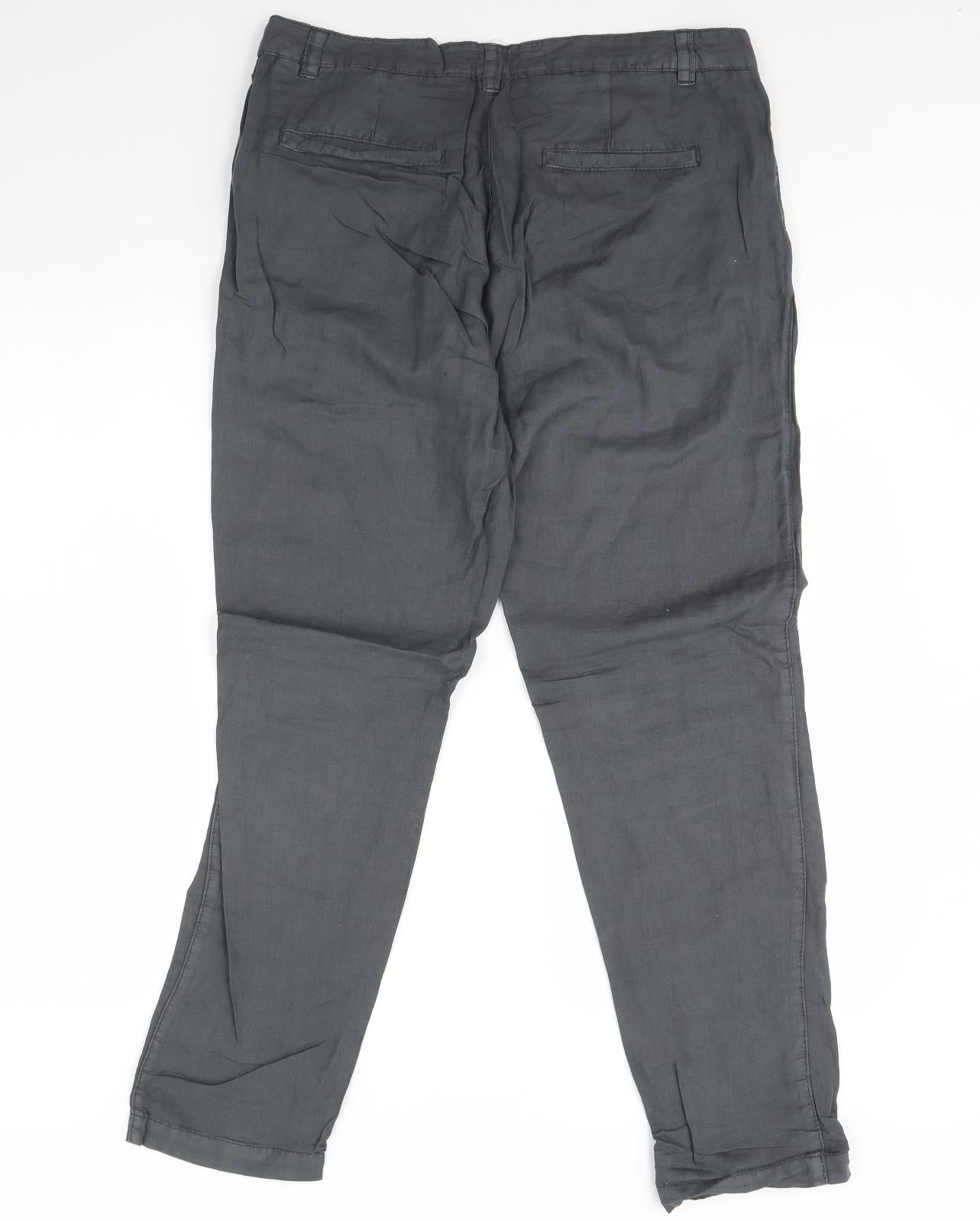 H&M Womens Grey   Trousers  Size 12 L28 in