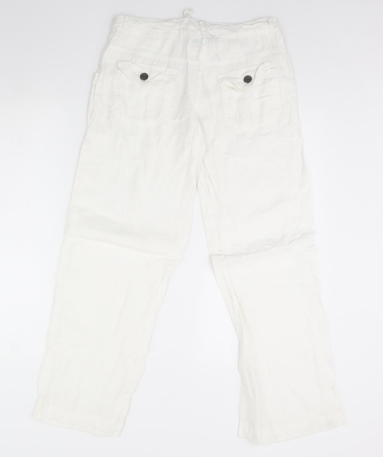 Denim & Co. Womens White   Trousers  Size 8 L28 in