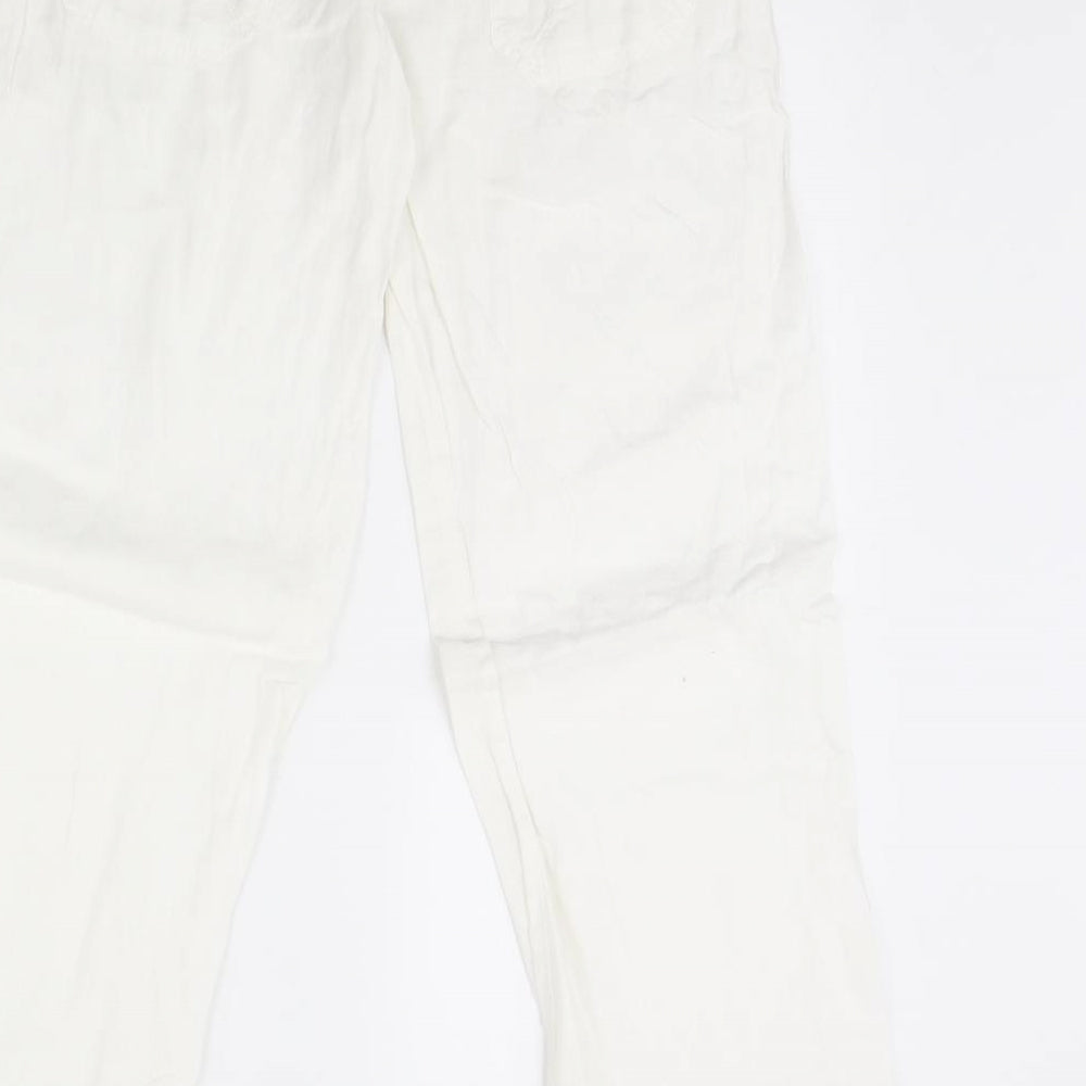 Denim & Co. Womens White   Trousers  Size 8 L28 in