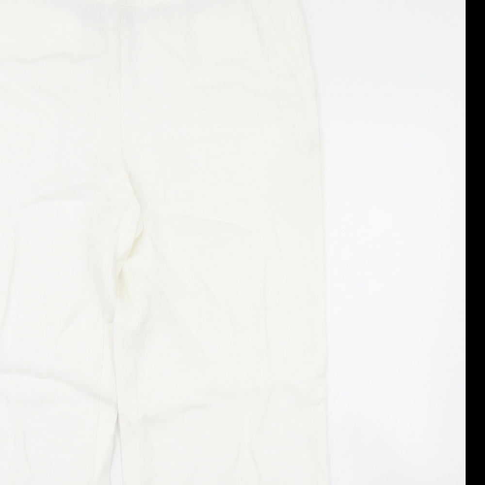 M&S Womens White   Trousers  Size 14 L31 in