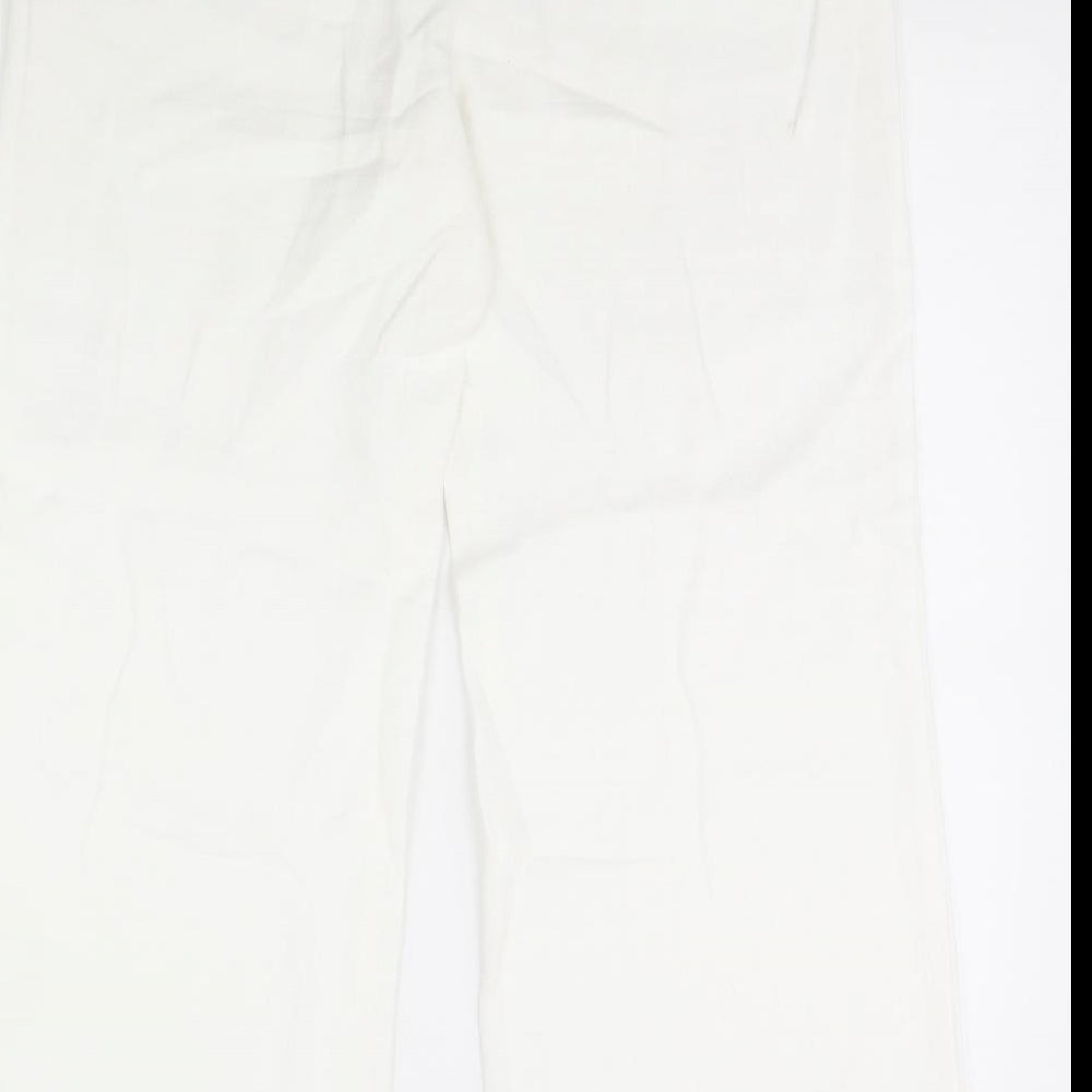 M&S Womens White   Trousers  Size 14 L31 in