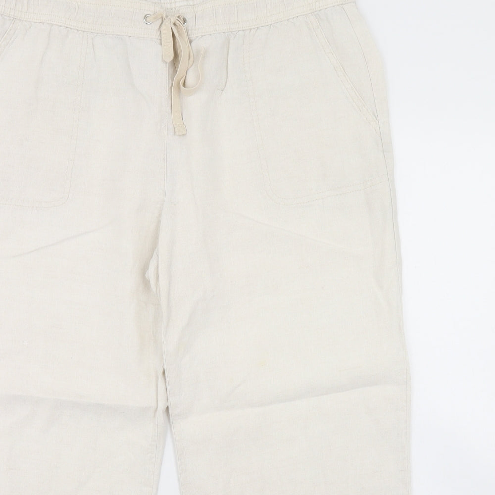 m&s Womens Ivory   Trousers  Size 16 L28 in