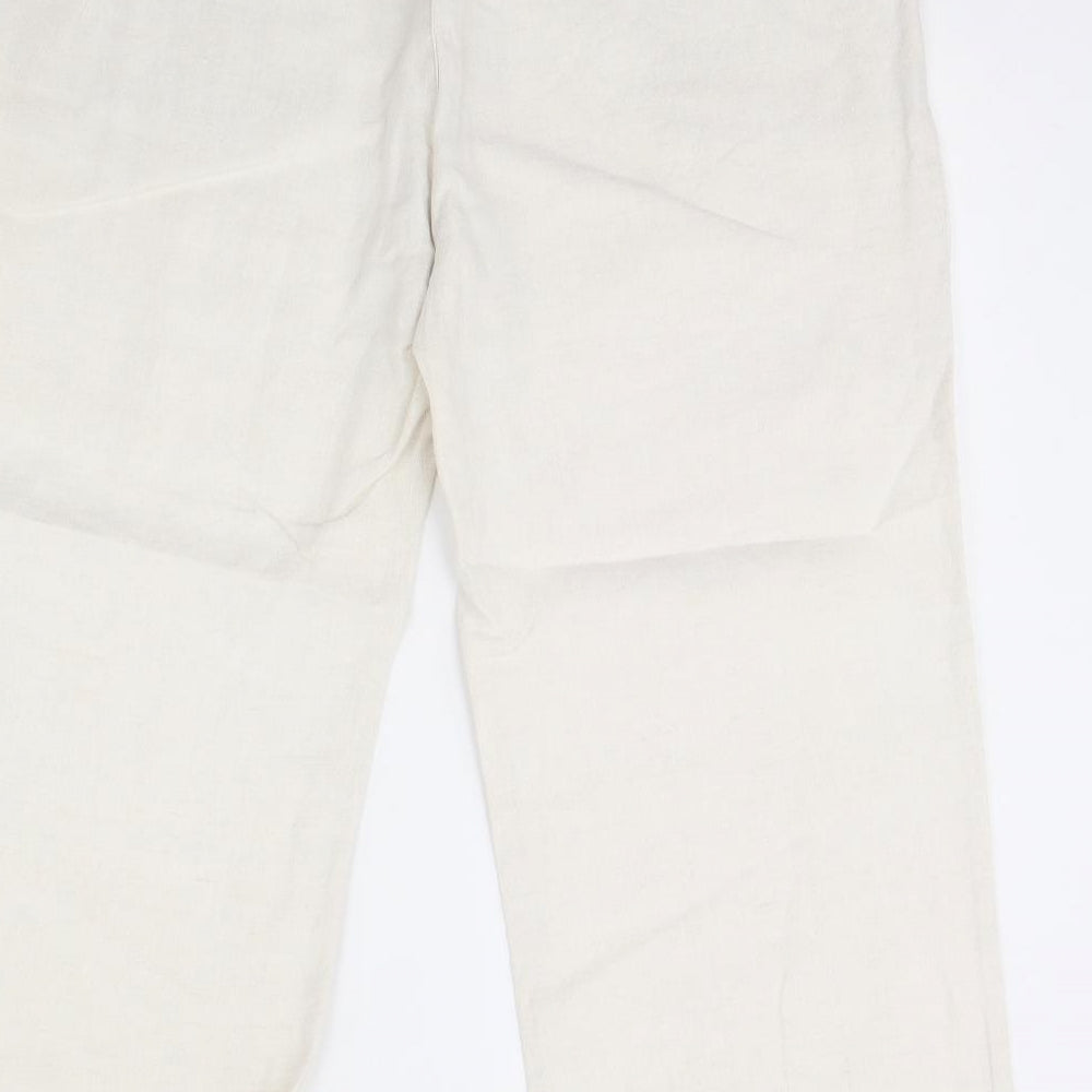 m&s Womens Ivory   Trousers  Size 16 L28 in