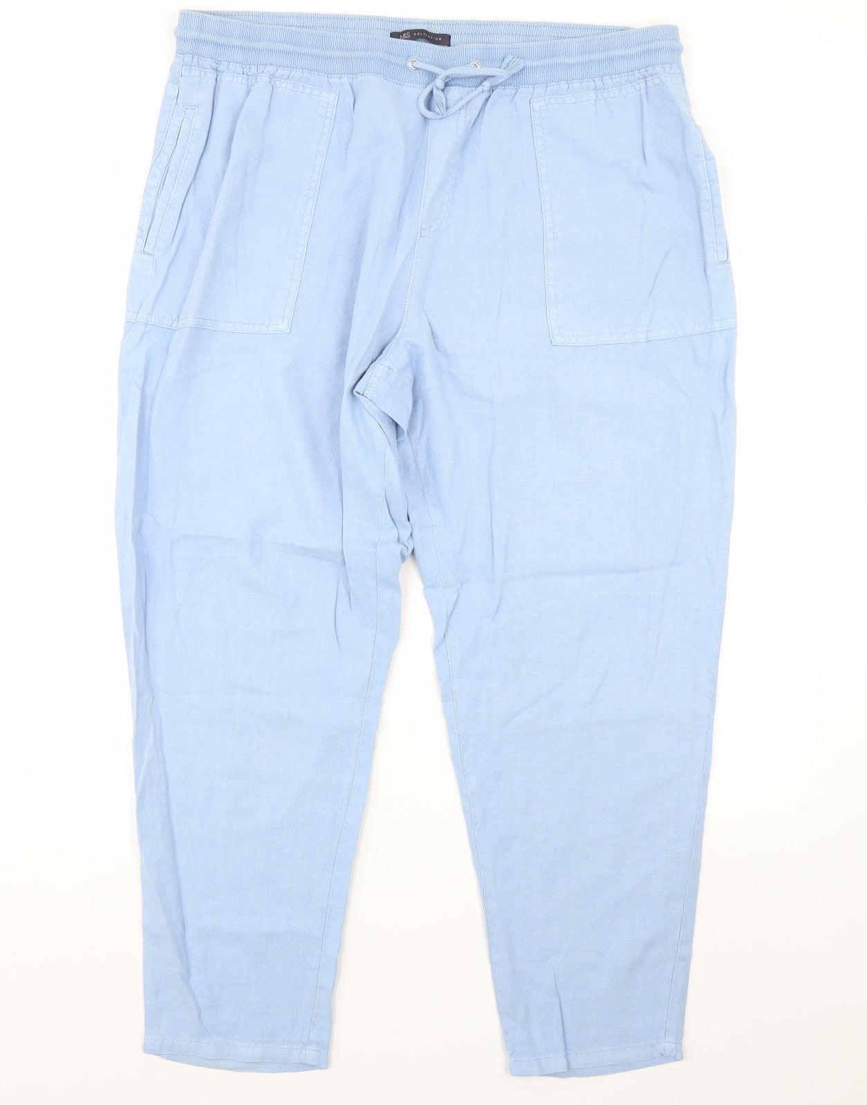 M&S Womens Blue   Trousers  Size 18 L30 in