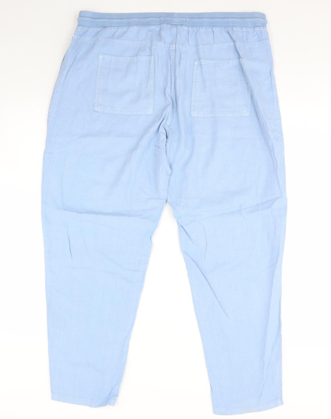 M&S Womens Blue   Trousers  Size 18 L30 in