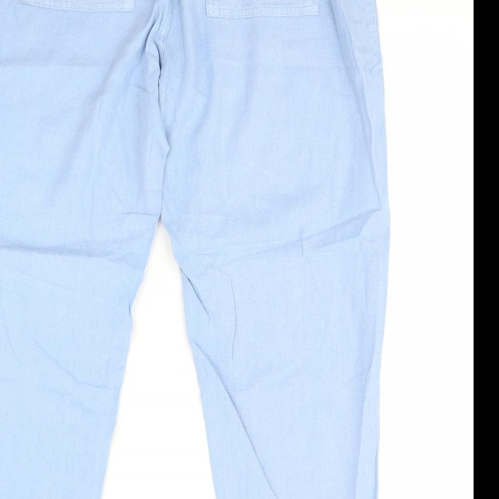 M&S Womens Blue   Trousers  Size 18 L30 in