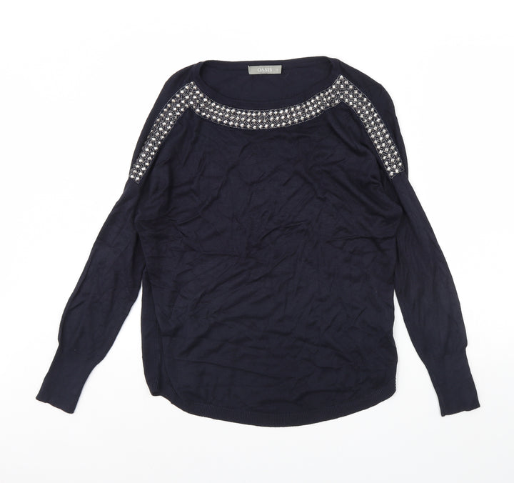 Oasis Womens Blue Pullover Jumper Size S