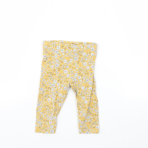 Fred & flo Girls Yellow Floral  Capri Trousers Size 0-3 Months
