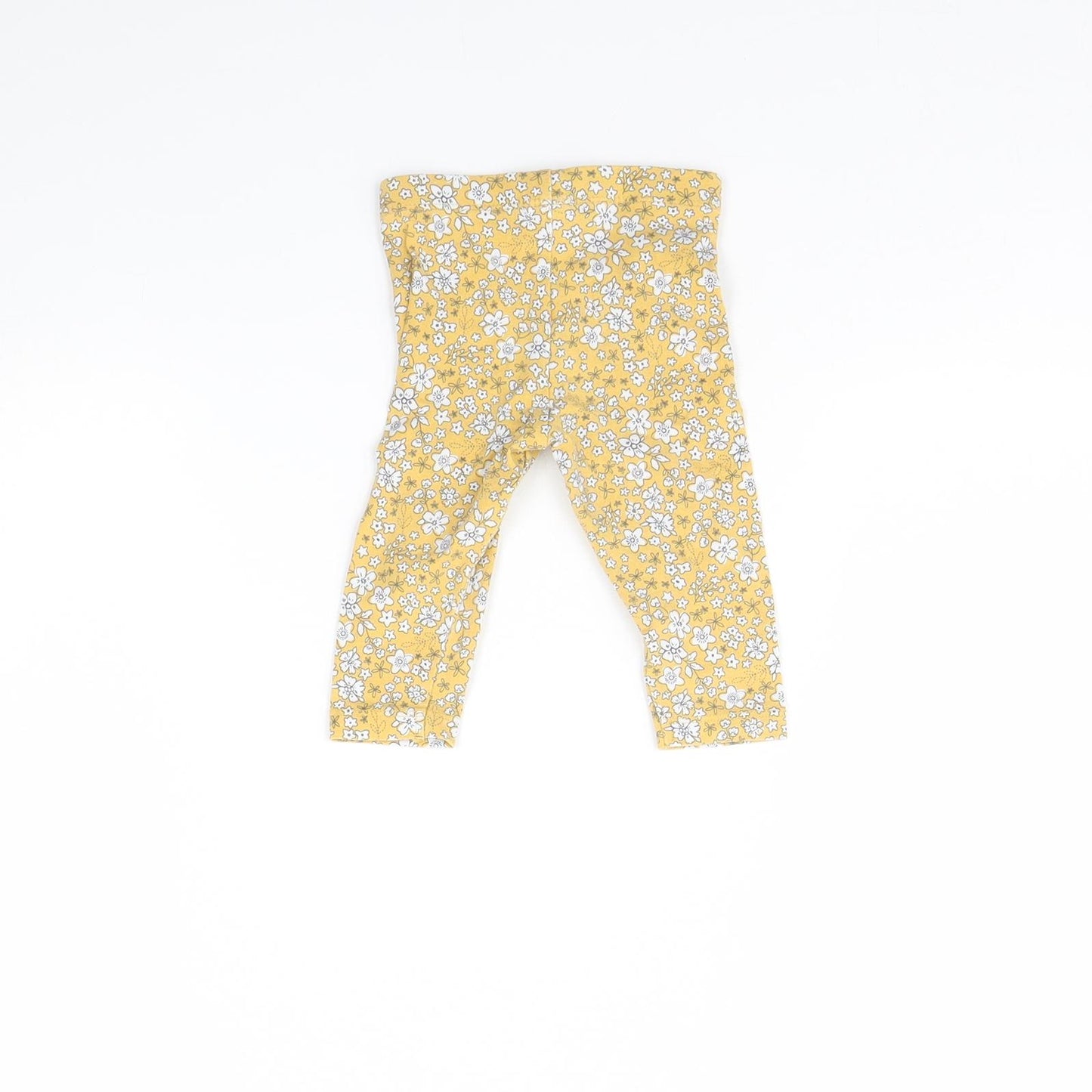 Fred & flo Girls Yellow Floral  Capri Trousers Size 0-3 Months