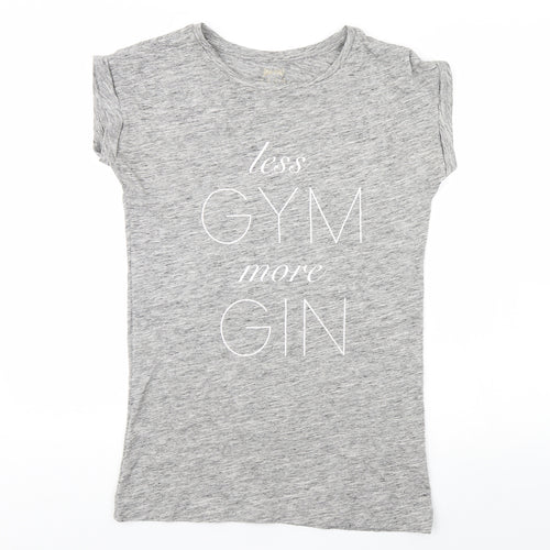 USA Pro Womens Grey   Basic T-Shirt Size 6