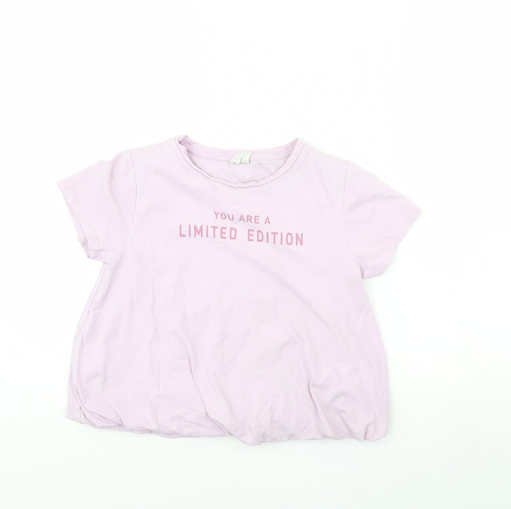 Zara Girls Purple Cropped T-Shirt Size 9 Years