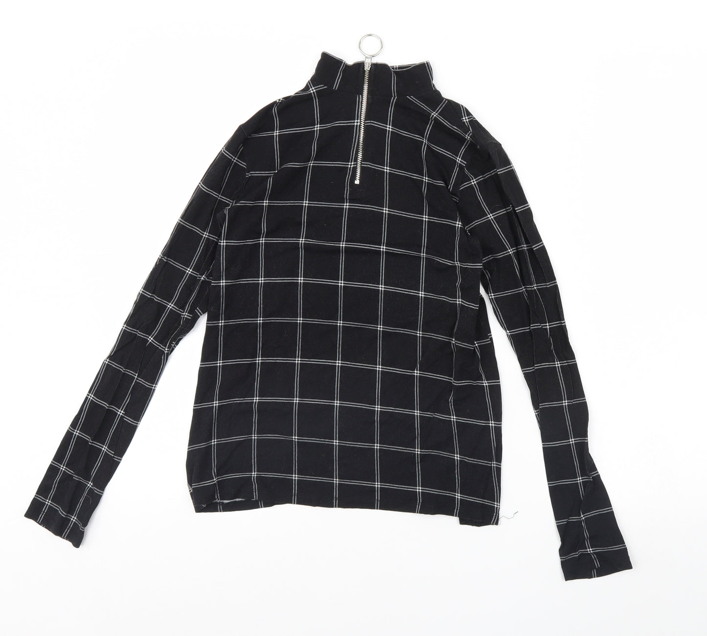 Select Womens Black Check  Basic Blouse Size 12