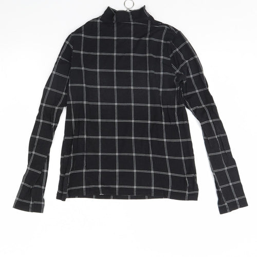 Select Womens Black Check  Basic Blouse Size 12